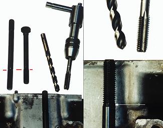 The extra long head studs, bosses need redrill and bottom tapped