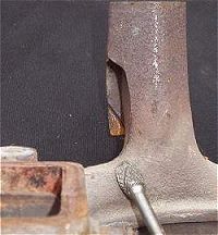 Area to Grind during Manidold Preperation